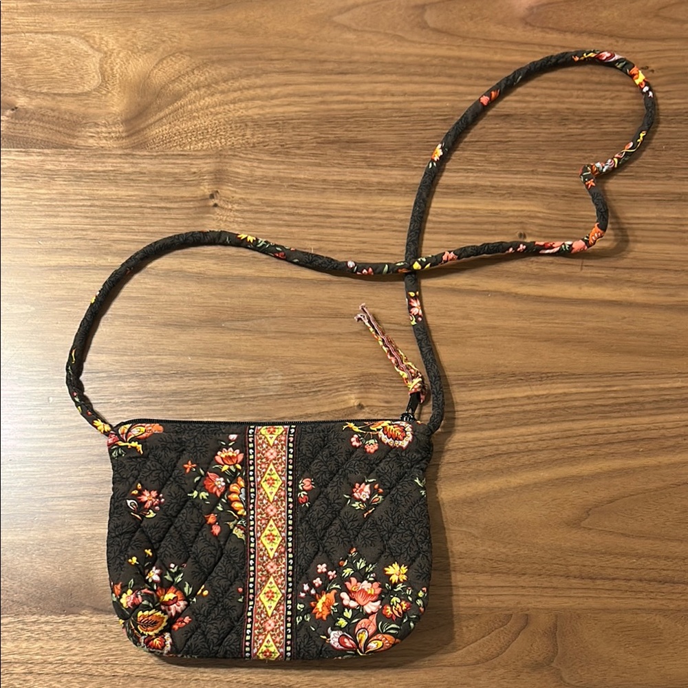 Vera Bradley Petite Chocolate Brown Quilted Crossbody Shoulder Bag